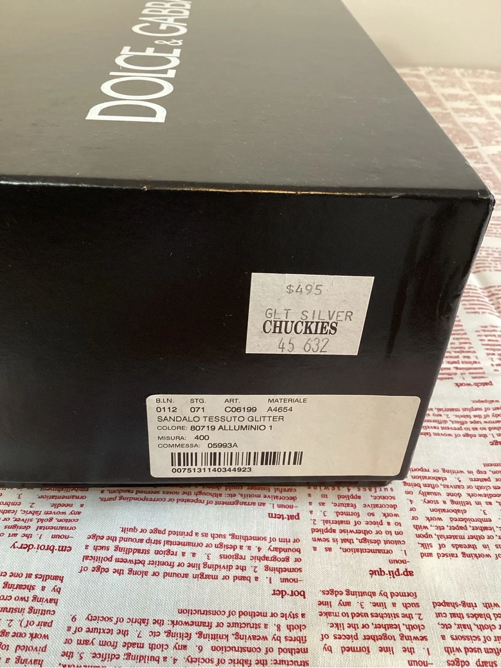Dolce & Gabbana Glitter Sandals Silver Metallic Heels IT 40 GUC